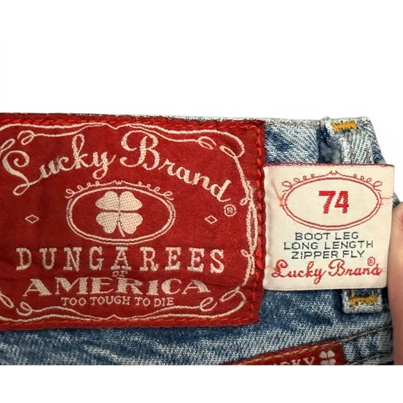 Vintage Y2K Lucky Brand Dungarees Men’s Size 34 Relaxed Baggy Fit Bootcut USA - Picture 7 of 11